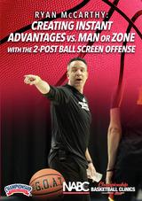 Creating Instant Advantages vs. Man or Zone with the 2-Post Ball Screen Offense