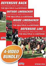 Technique and Drills for the Multiple 3-4 Defense 4-Pack