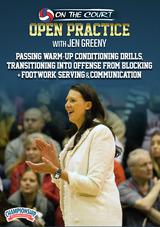 Jen Greeny: Passing Warm-Up Conditioning Drills, Transitioning into Offense from Blocking + Footwork, Serving & Communication